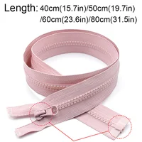 Fermeture éclair en résine à verrouillage automatique, 40-80cm, 5 #, tête à extrémité ouverte, fermeture éclair pour sac, manteau, veste, bricolage, vêtement, gril à coudre, réparation, accessoire de tailleur 6