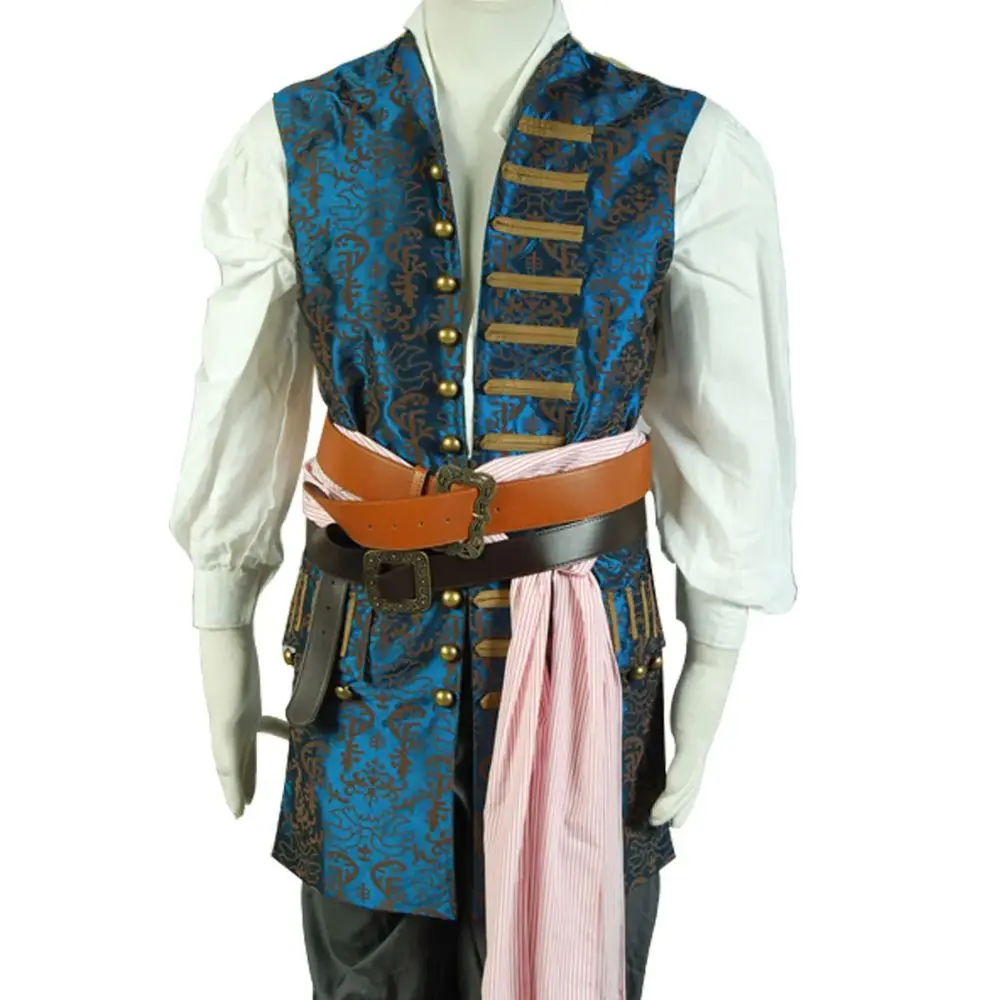 Costume Médiéval Homme 9 Pièces – Renaissance, Pirate, Viking, Chemise, Pantalon, Ceinture, Brassards, Bourse, Collier, Bague, Boîte Cadeau