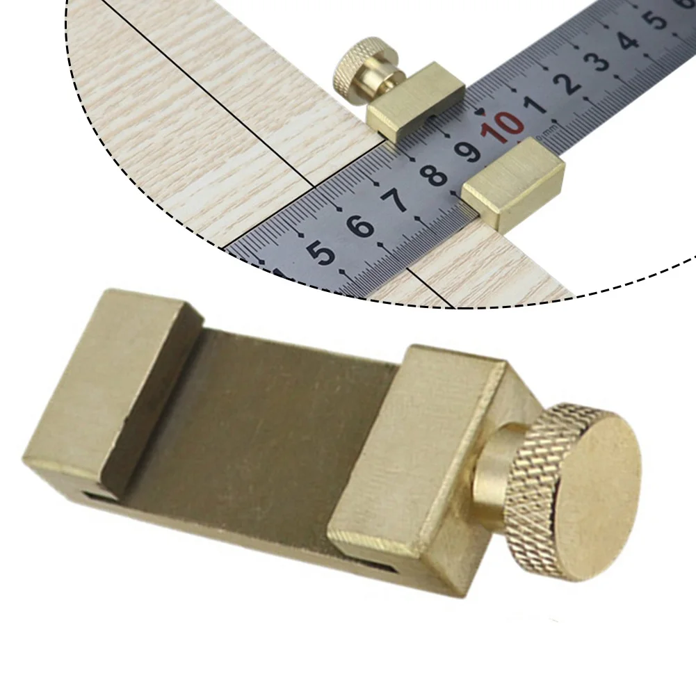 Ruler Boundary Block Woodworking Angle Brass Locator Positioning Carpentry Tools 40*20*10 MM  Woodworking Machinery Parts