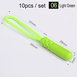 10-Color Zipper Pull Replacement Clips - Set of 10 - 20pcs (Light Green)
