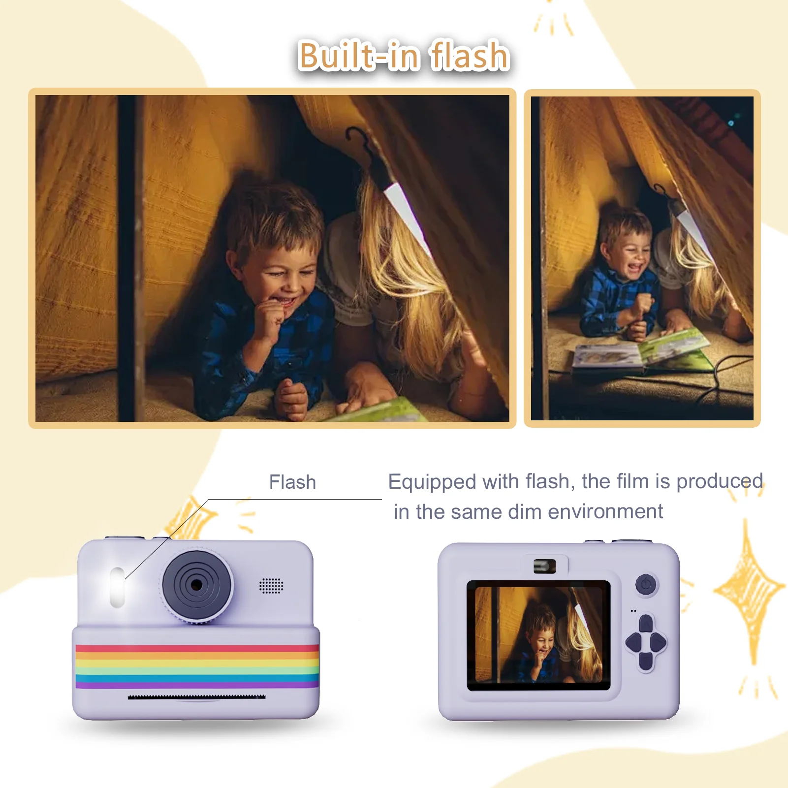 Portable Instant Print Kids' Camera with HD Video and Thermal Printing