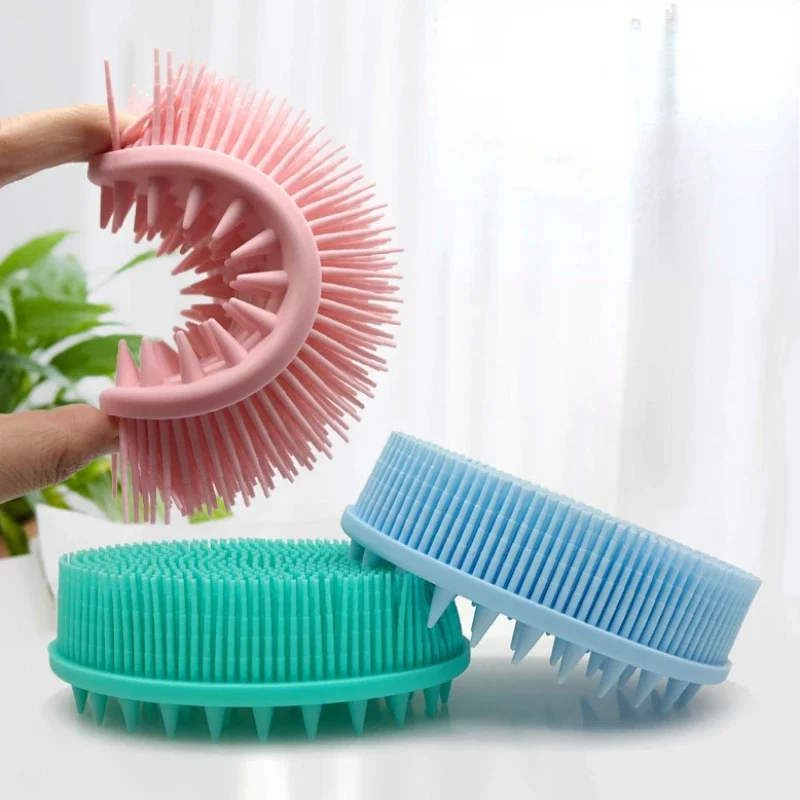 Soft Silicone Brush Wash Bath Shower Exfoliating Skin Fit For Baby Adult Bath Brush Shampoo Head Massage Brush Siliconebrush 2