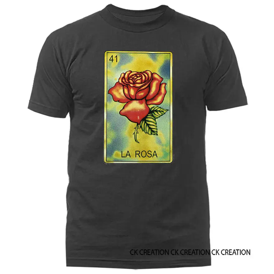 La Rosa Lotteria Card Graphic T-Shirt Tee Maniche Lunghe O Corte