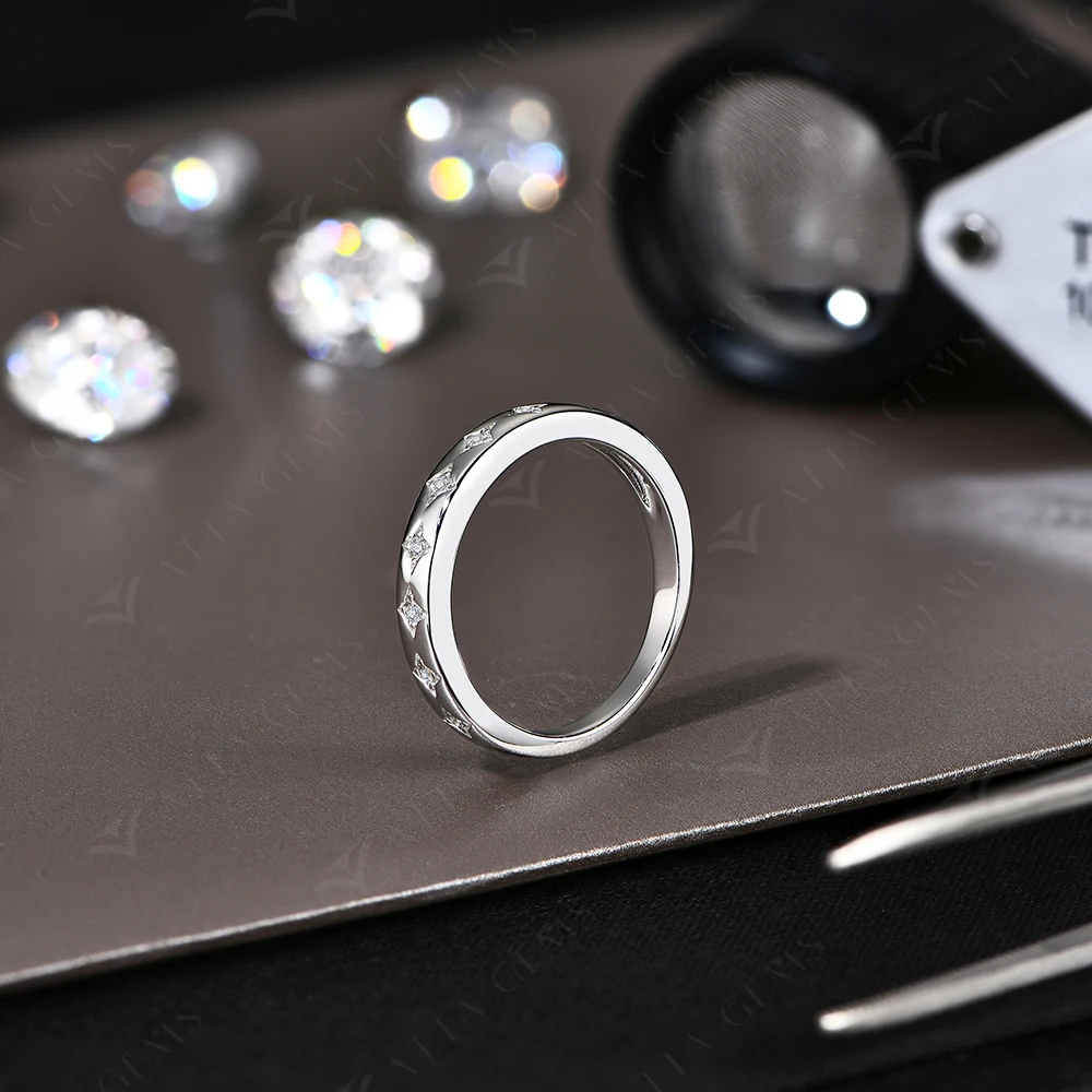 ATTAGEMS Lab Moissanite Diamond Rings for Women Star Wedding Band 925 Silver 18K White Gold Engagement Fine Jewelry Dropshipping 3