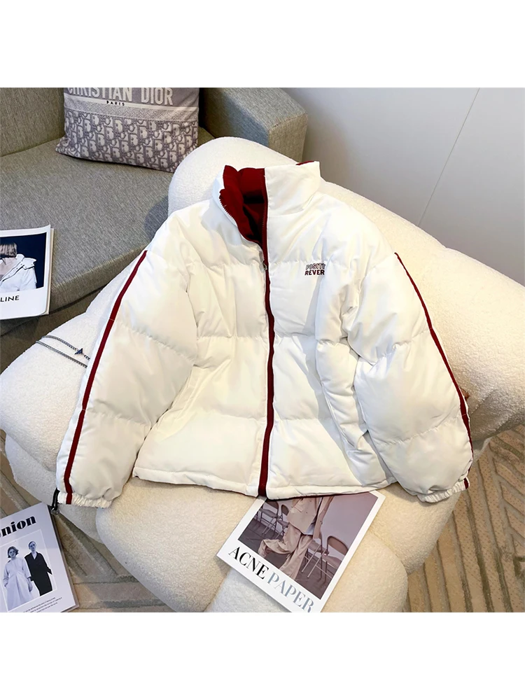 

2022 Winter Thick Cotton Jackets For Women Korean Fashion Solid Loose Couple Cotton-padded Coats Women New Casual Warm Clothing