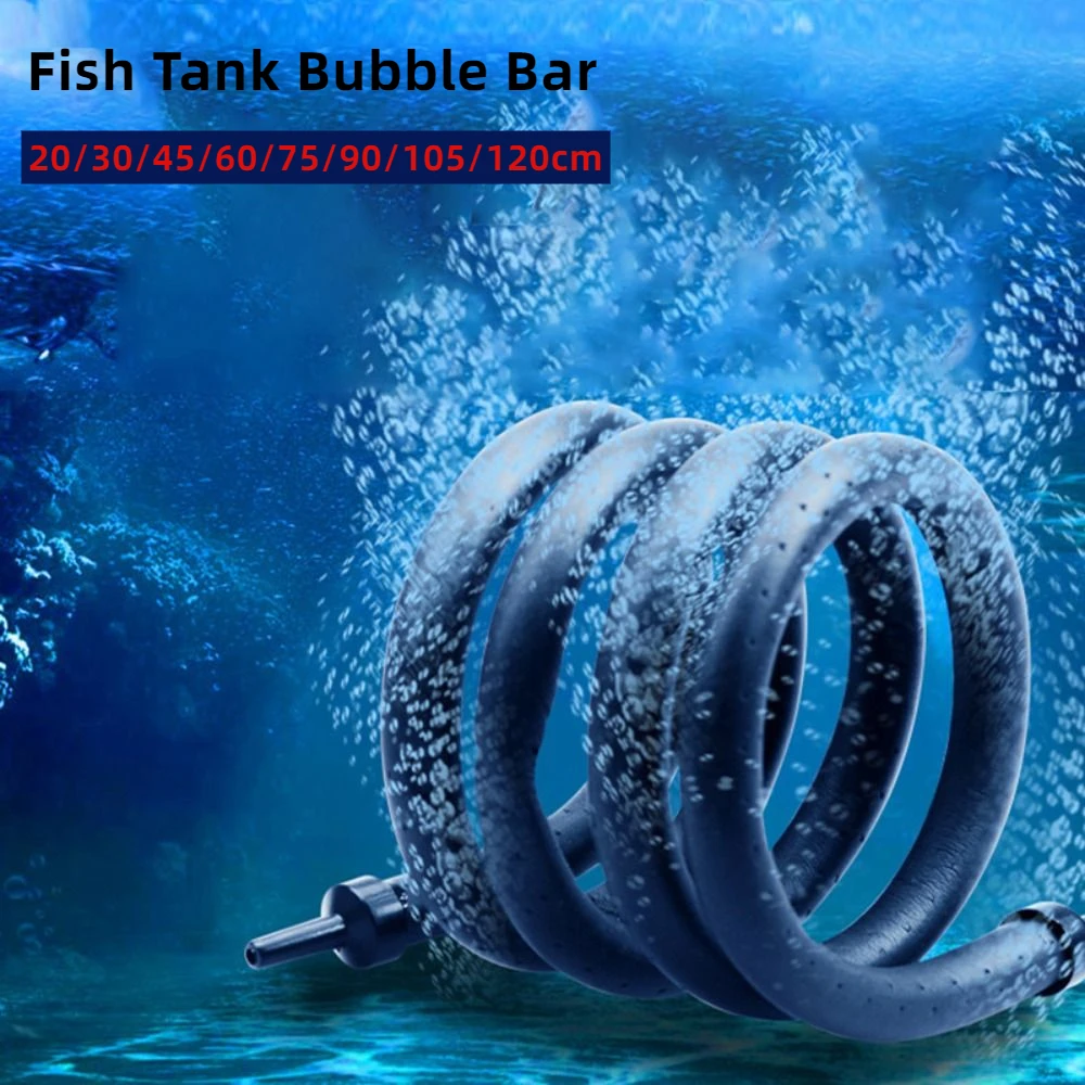 20Cm-120Cm Air Stone Strip Fish Tank Bubble Bar Flessibile Bubble Wand Acquario Fish Tank Air Curtain Wall Decor