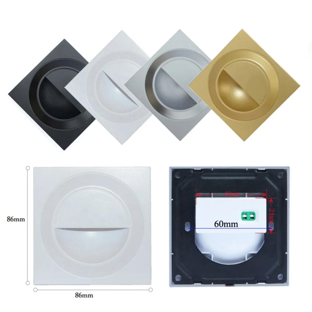 Recessed LED Step&Stair Wall Light 100-240V 1.5W 3000K/6000K For Modern Home Deck/Door Side/Hallway/Doorway/Passage Footlight