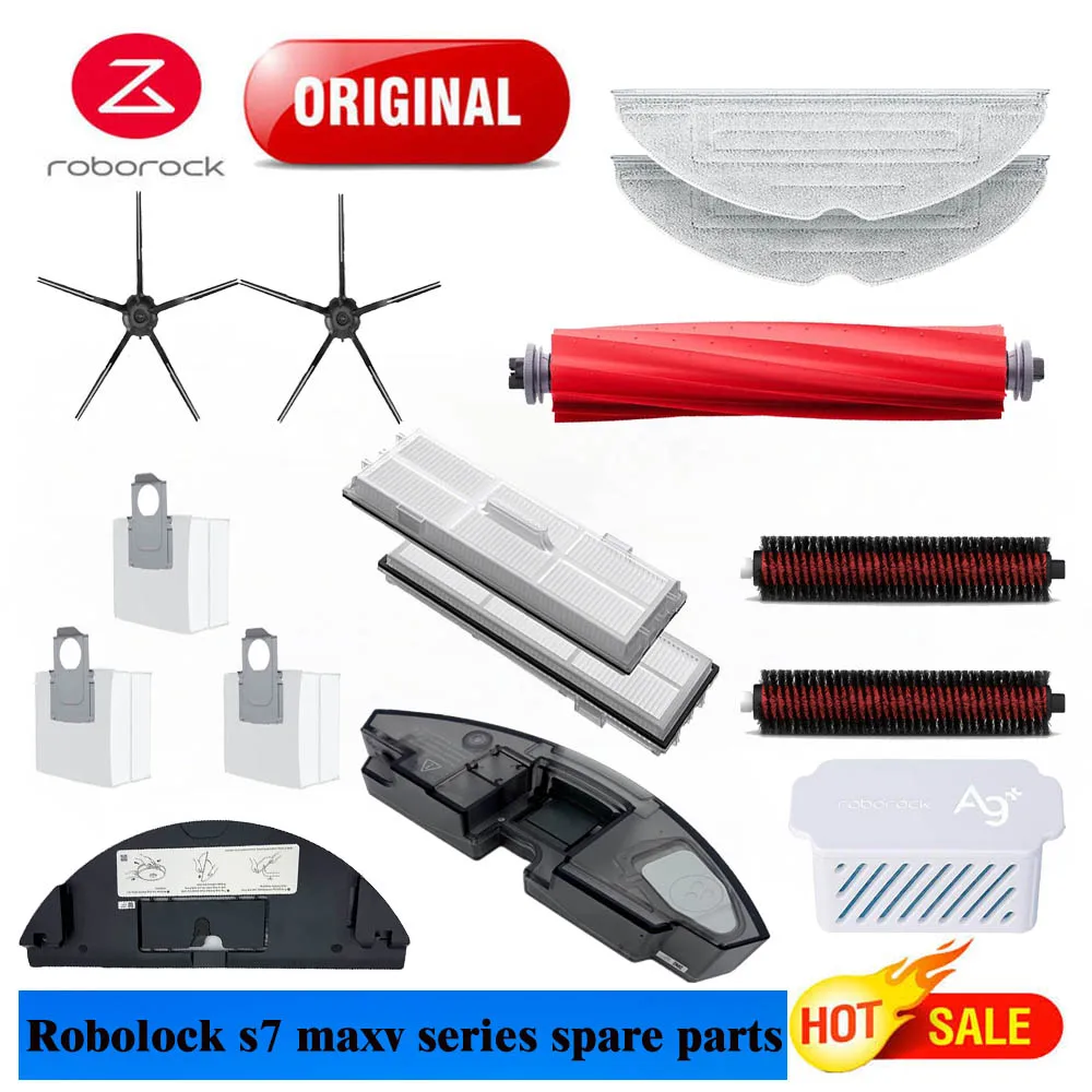 Original Roborock S7 MaxV Ultra Accessory of Filter Dust Bag High-speed mop self-cleaning Roller Brush Dustbin Water Tank Parts