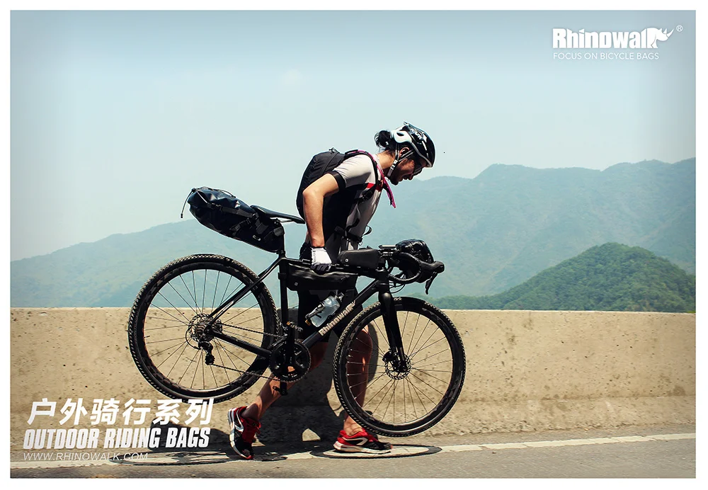 Rhinowal Bicycle Bags Waterproof Cycling Top Front Tube Frame Bag Large Capacity MTB Road Bicycle Pannier Black Bike Accessories (3)
