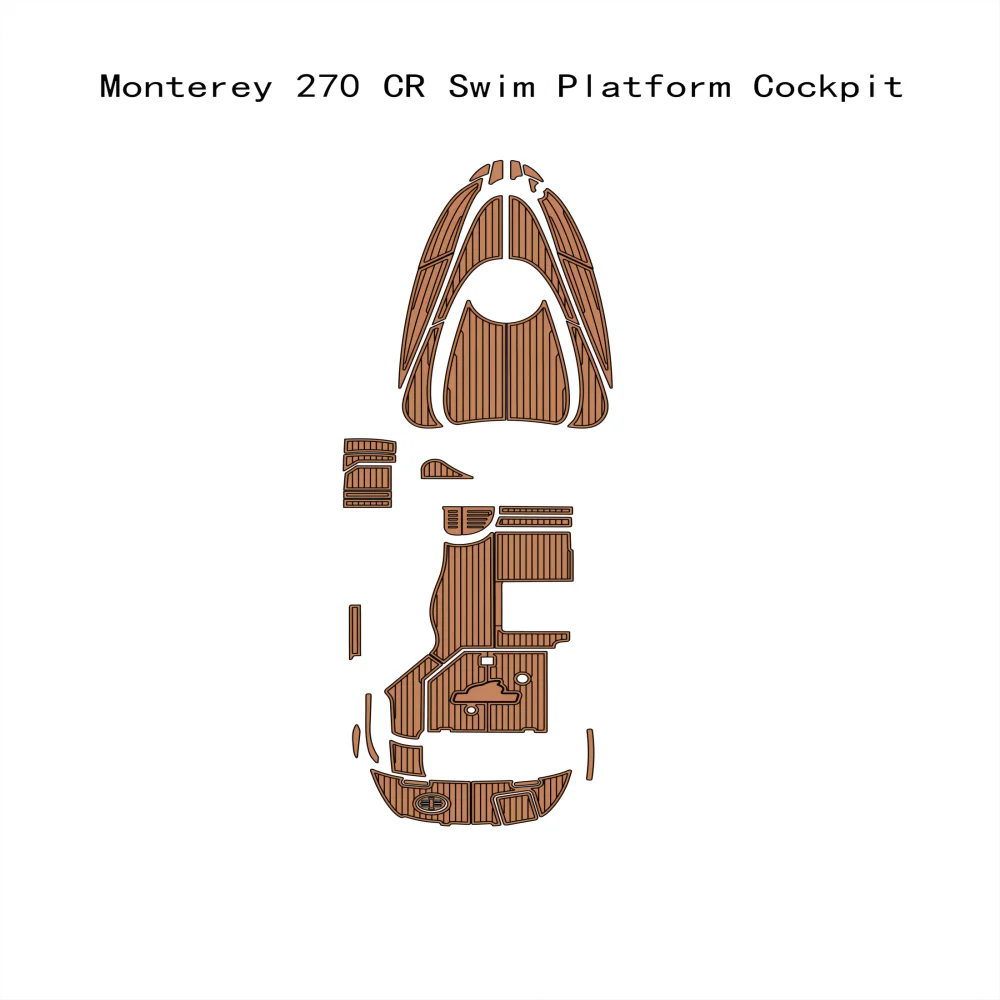 

Monterey 270 CR Swim Platform Cockpit Boat EVA Faux Teak Deck Floor Pad