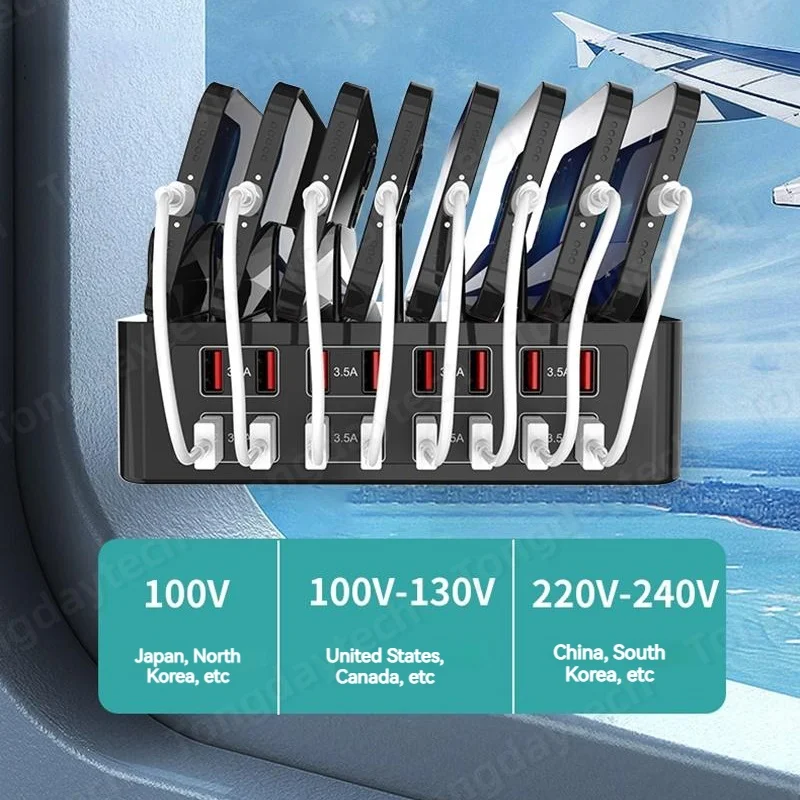 150W 16-Port USB Fast Charger – Multi-device Charging Station for iPhone, iPad, Samsung, Xiaomi 5