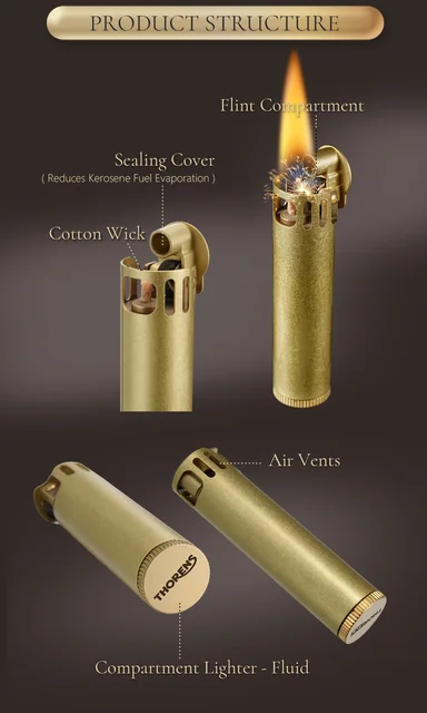 ヴィンテージトレンチライター、アンティーク灯油ライター、詰め替え可能なソフトフレーム真鍮、アウトドアキャンプハイキングに最適（燃料は ヴィンテージ  トレンチライター ウーコンライター 純銅 灯油ライター ソフトフレーム メンズ シガーライター ラグジュアリー ... ヴィンテージ灯油ライター、ソフトフレームメタルオイルライター、クラシックレトロリフトアームトレンチ防風ライター、キャンドル、アウトド