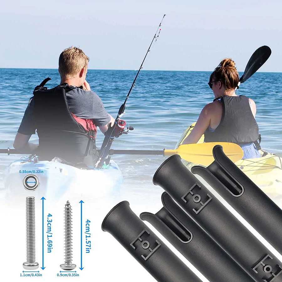 Portable Boat Fishing Rod Holder, Pole Rack Tube, Easy to Install for  Kayak, Cooler and Trailer, 2Pcs