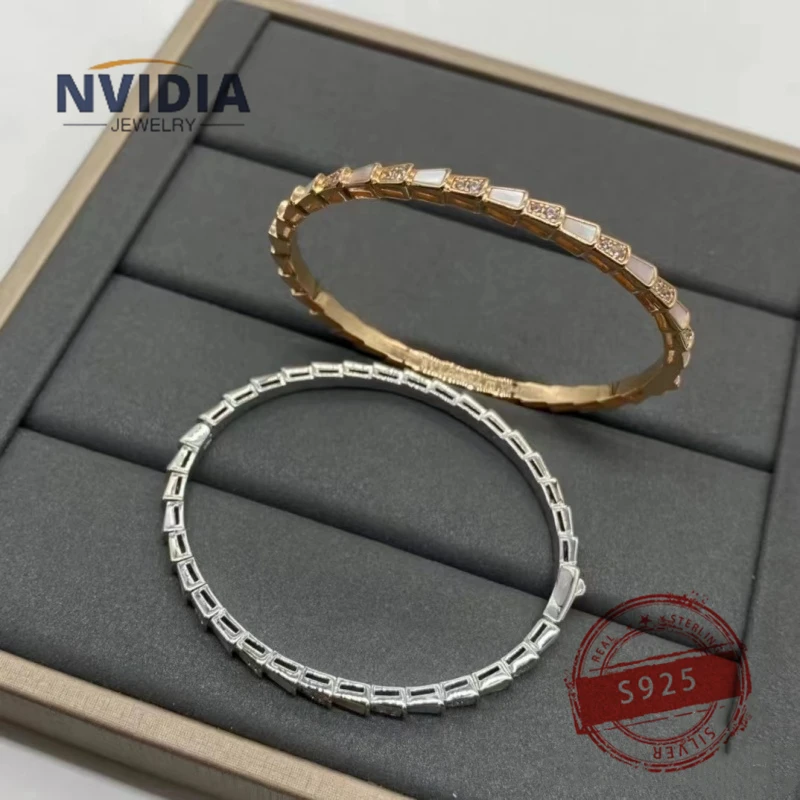 

2024 Fashion Hot Selling Jewelry BV Customized S925 Silver Luxury Diamond Ceramic Women's Bracelet Exquisite Birthday Party Gift