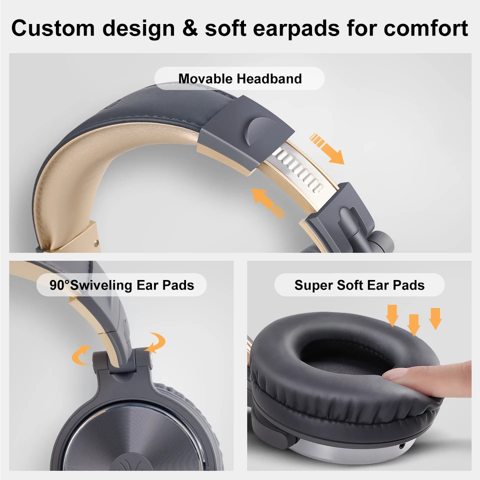 Cuffie Oneodio Pro 10, cuffie stereo professionali per DJ con microfono, audio ad alta risoluzione, cablate, sovraurali, da studio_voghion.com