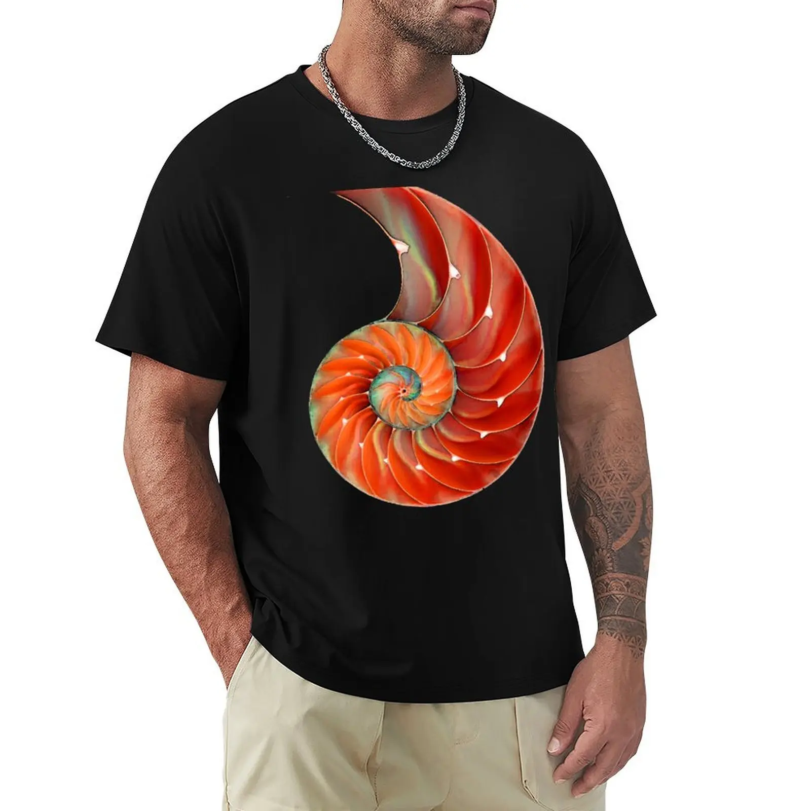 Nautilus Shell - Sea Shells T-Shirt Plain Shirts Graphic Tees Sport Fans Magliette Da Uomo
