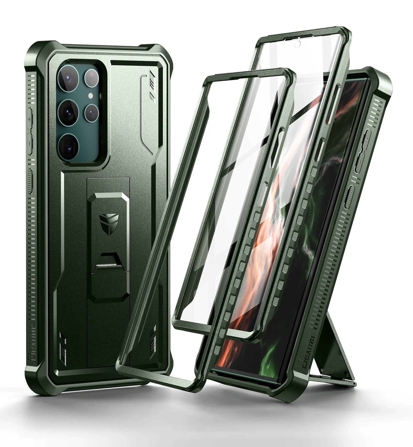 Durable 360° Kickstand Case with Dual Front Frames - Military Grade Shockproof Armor Cover
