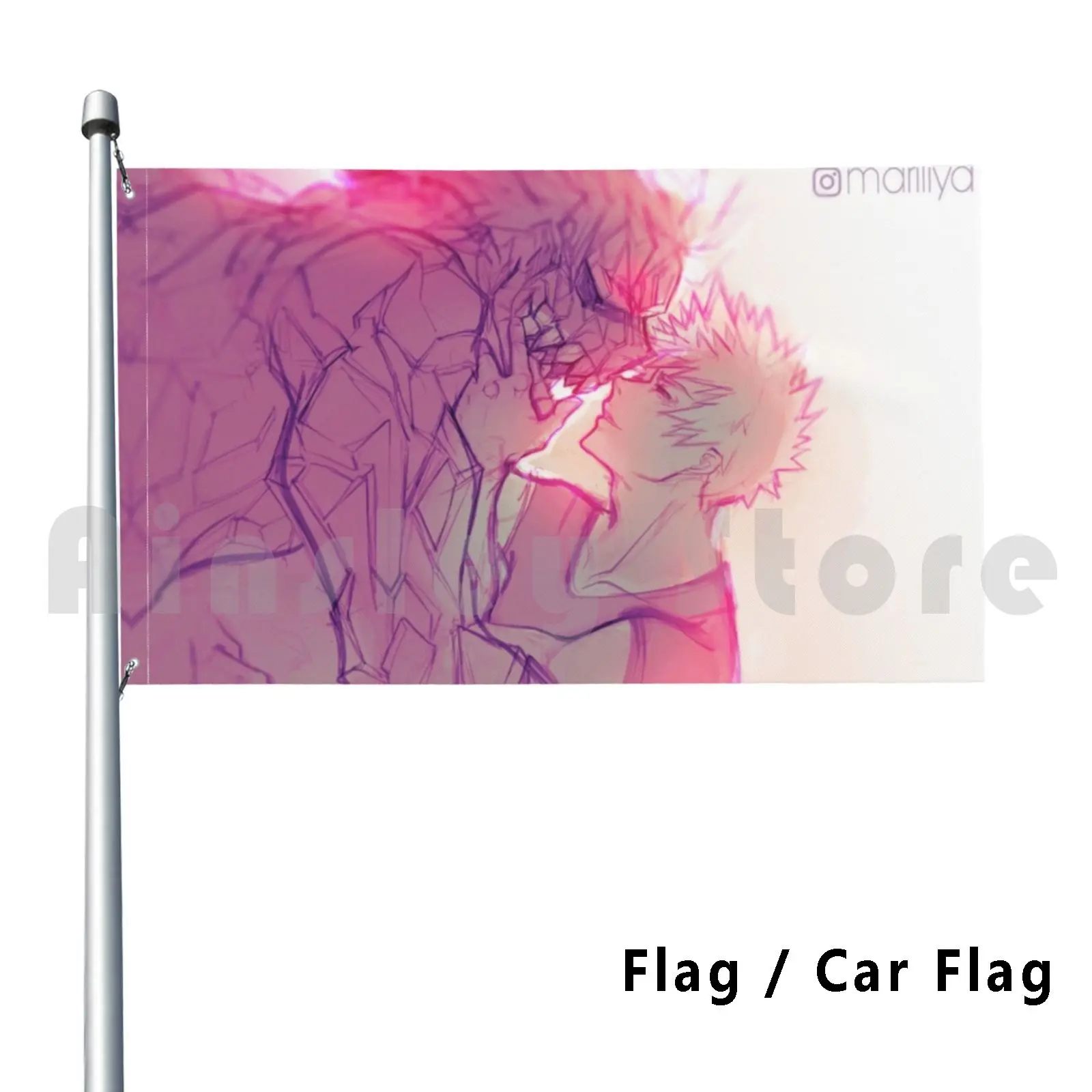 Unbreakablekiribaku Flag Car Flag Funny Kiribaku Bakushina Bakugou