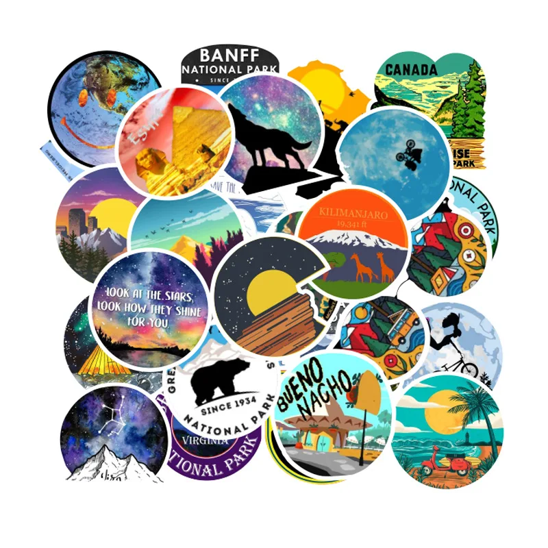 100Pieces World Journey Outdoor Adventure Camping Climbing Hiking Travel Stickers for Car Motorcycle Luggage Phone Laptop коптильня мангал camping world