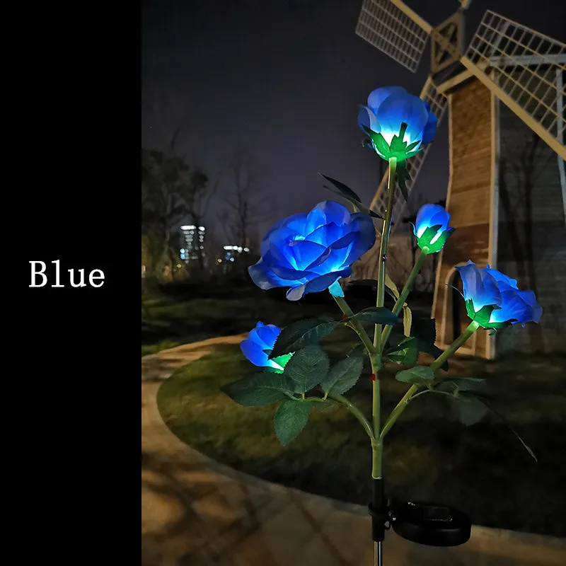 Decorative Solar Garden Rose Flower Lawn Lamp