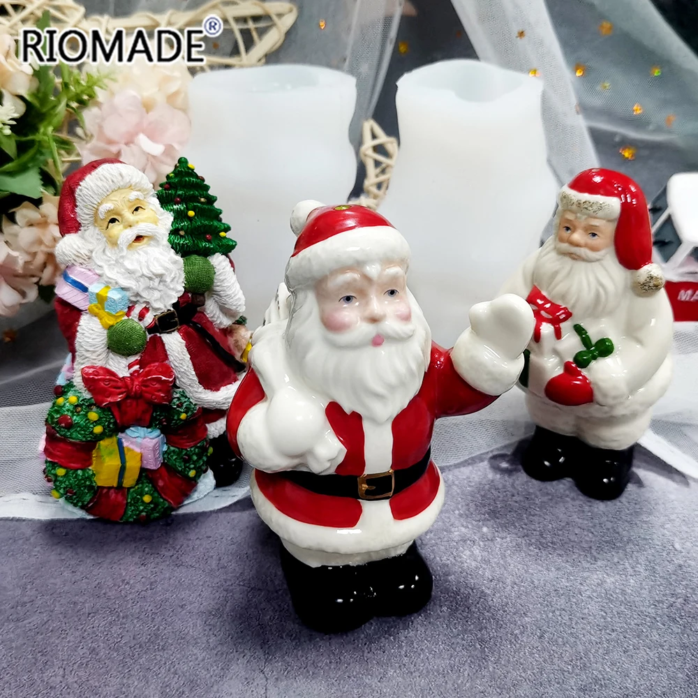 Neue 3D Weihnachts mann Kerzen form Weihnachts dekor Ornamente Silikon form diy Handwerk Aroma therapie Gips Harz Tone Herstellung Werkzeuge – Detail 3