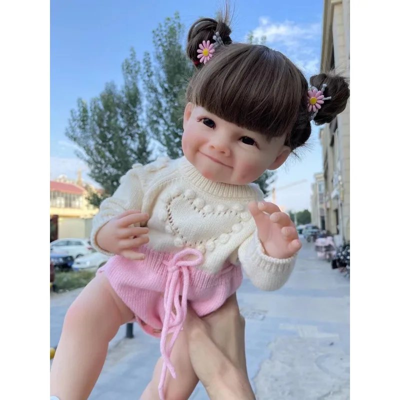 

55cm full adhesive smile dimple baby simulation baby rebirth doll with clothing the best gift for children