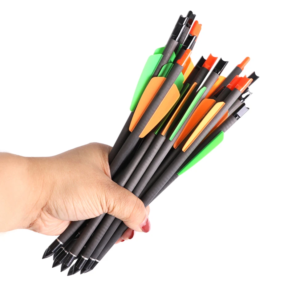 6 Flèches De Chasse En Plastique Noir – Pour Arbalète 50 à 130 Lbs, Longueur 6,8 Pouces (17cm)