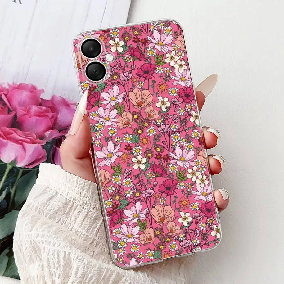 Floral Love Heart Soft Silicone Phone Case - Elegant TPU Cover