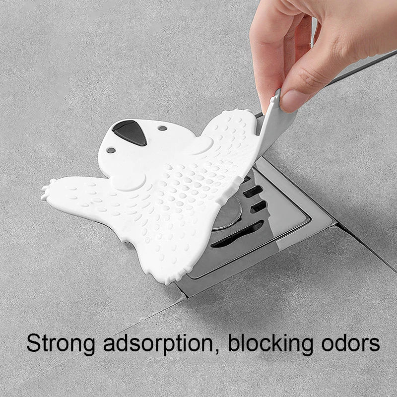 

Cute Cartoon Bear Floor Drain Cover Sink Stopper Anti-odor Hair Sink Clogging Creative Kitchen Bathroom Sealed Tool Decoration
