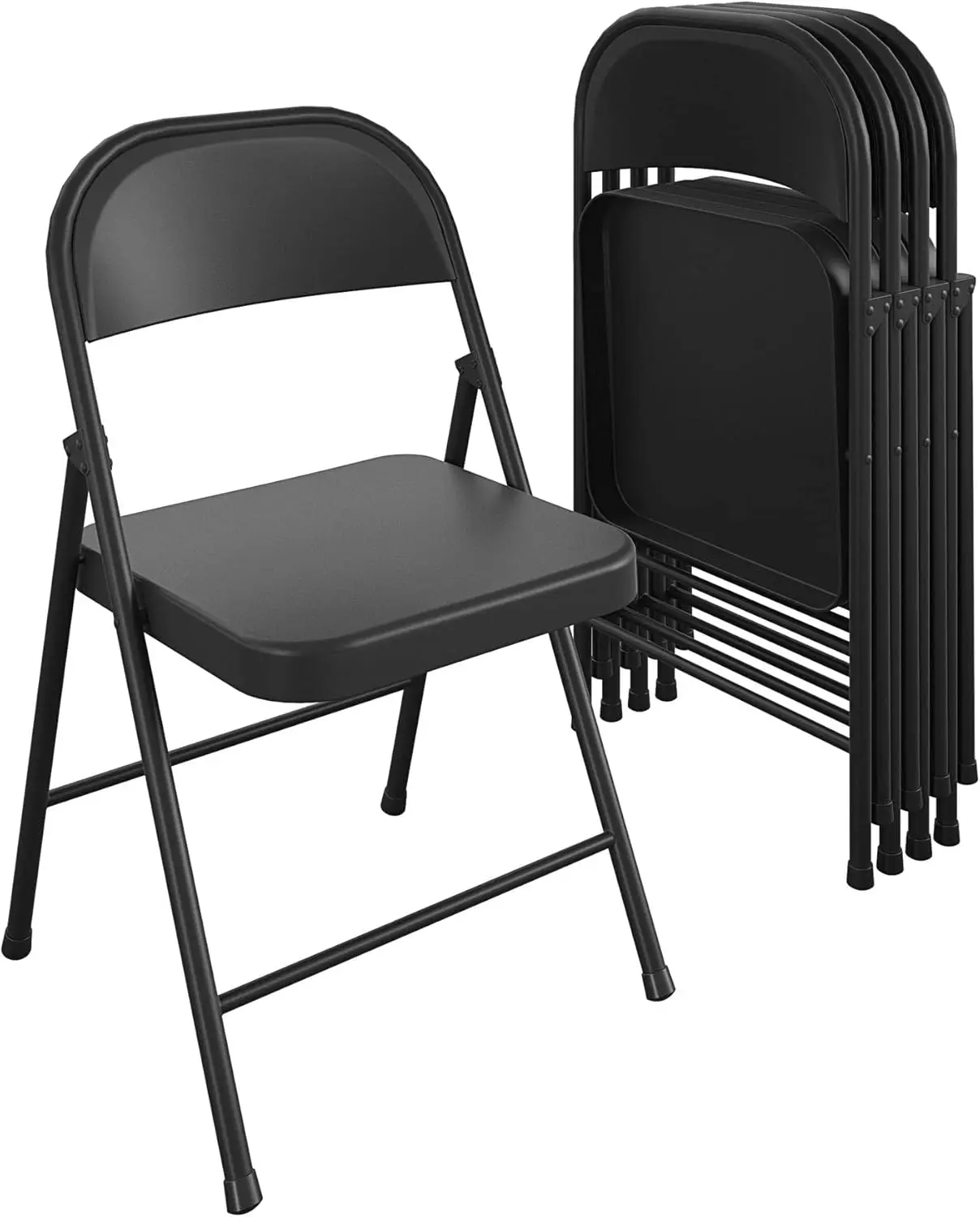 NEW SmartFold All-Steel Folding Chair, 4-Pack, Black USA