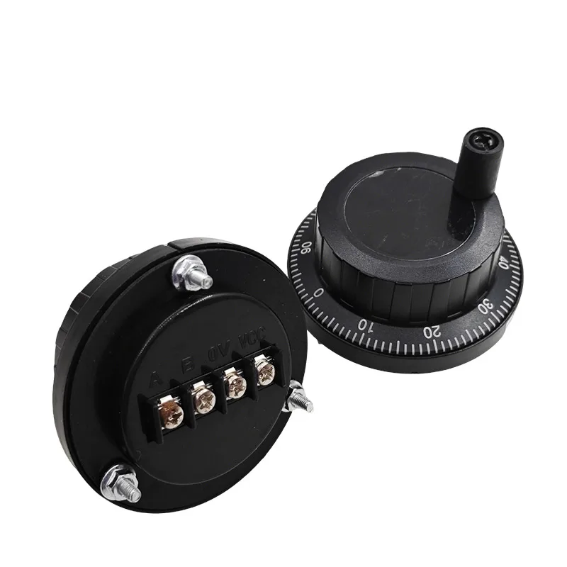 CNC 기계 및 PLC용 고정밀 60mm 검정색 CNC 수동 펄스 발생기 5V 100 펄스 NPN 인코더