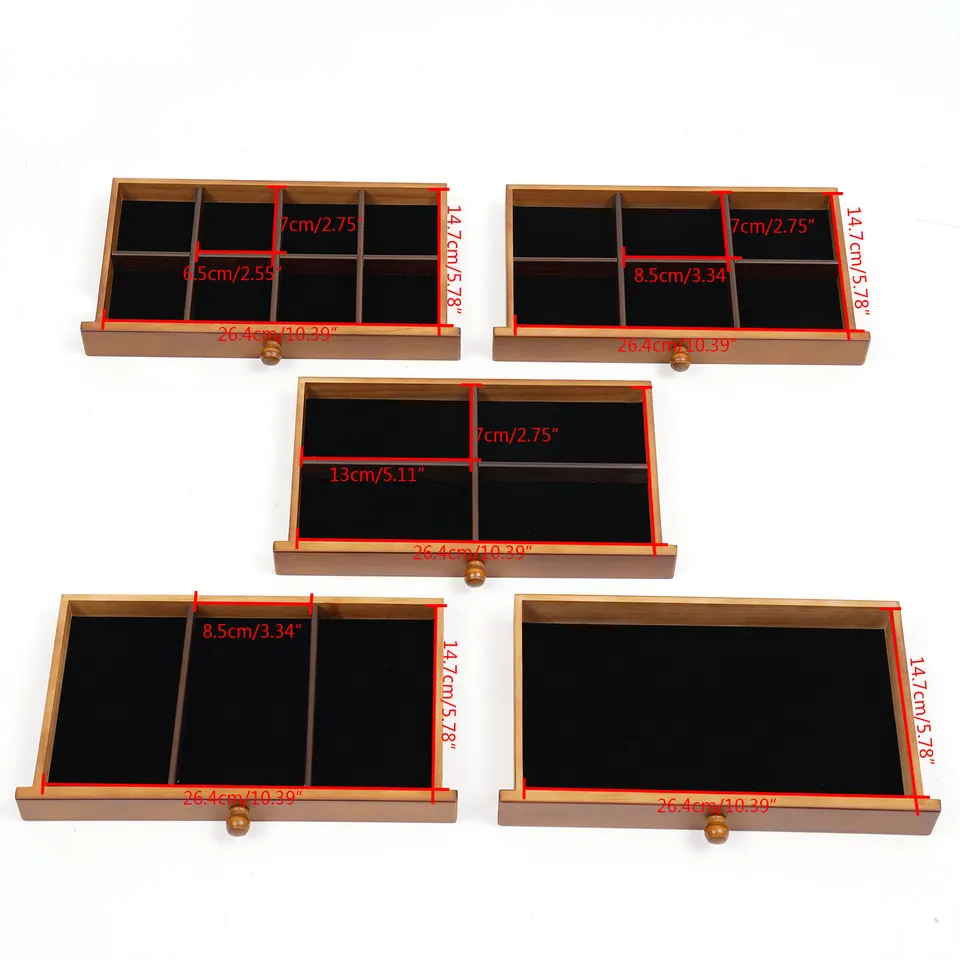 Energather Scatola Portagioie da Viaggio, Piccolo Porta Gioielli in legno Custodia con Coperchio di Vetro, Portagioie Donna con Serratura per Anello