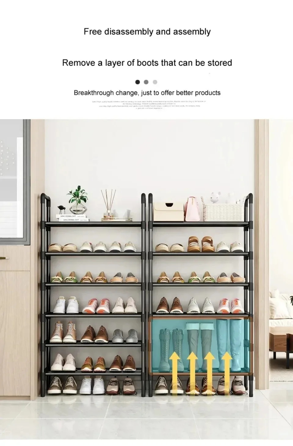 Description Picture 6 of itemMultilayer Shoe Rack Small Simple Multi-Layer Shoes Cabinet Space Save For Living Room And Dormitory Shoe Rack Shoes Organizer
