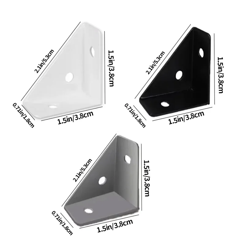 Corner Code Right-angled Triangle Bracket Fixed Furniture Used for Cabinet and Bed Corner Support and Reinforcement 12pcs