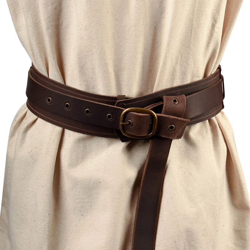 Ceinture longue nouée rétro médiévale pour Halloween, ceinture de chevalier en cuir, accessoires de costume de cosplay gothique, Steampunk, Hallstatt, nouveau