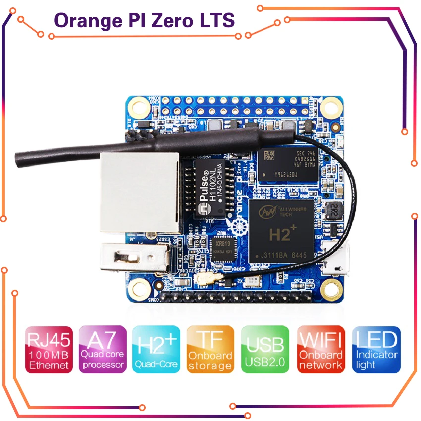 Laranja pi Zero Lts Placa de Expansão Mini Single Board Grupo Caixa Preta 512mb Opi10