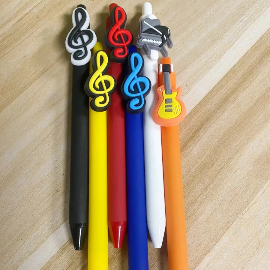 6pcs Musical Note Gel Pens Black Ink Novelty Music Gifts Decorative Music Party Favors Piano Teacher Gift 4