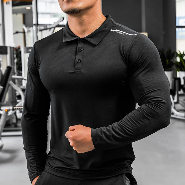 T-shirt manches longues pour Homme, maillot de sport, Compression, Fitness,  course à pied, Football, coupe sèche - AliExpress