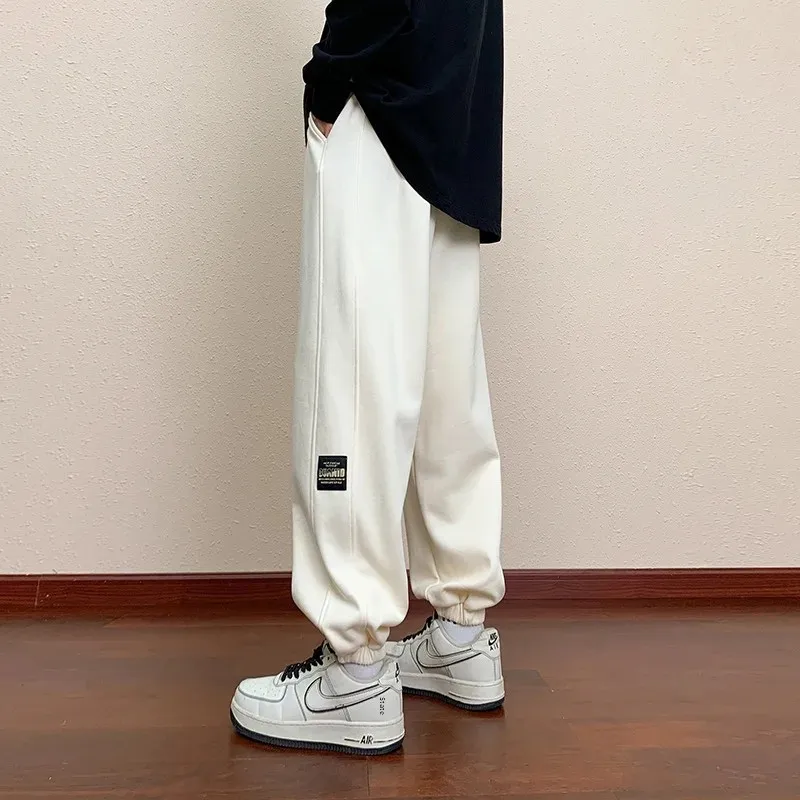 Loose Men's Workwear Pants Spring Summer Harajuku Sports Casual Nine Points Trendy Brand Cuffed Long Trousers