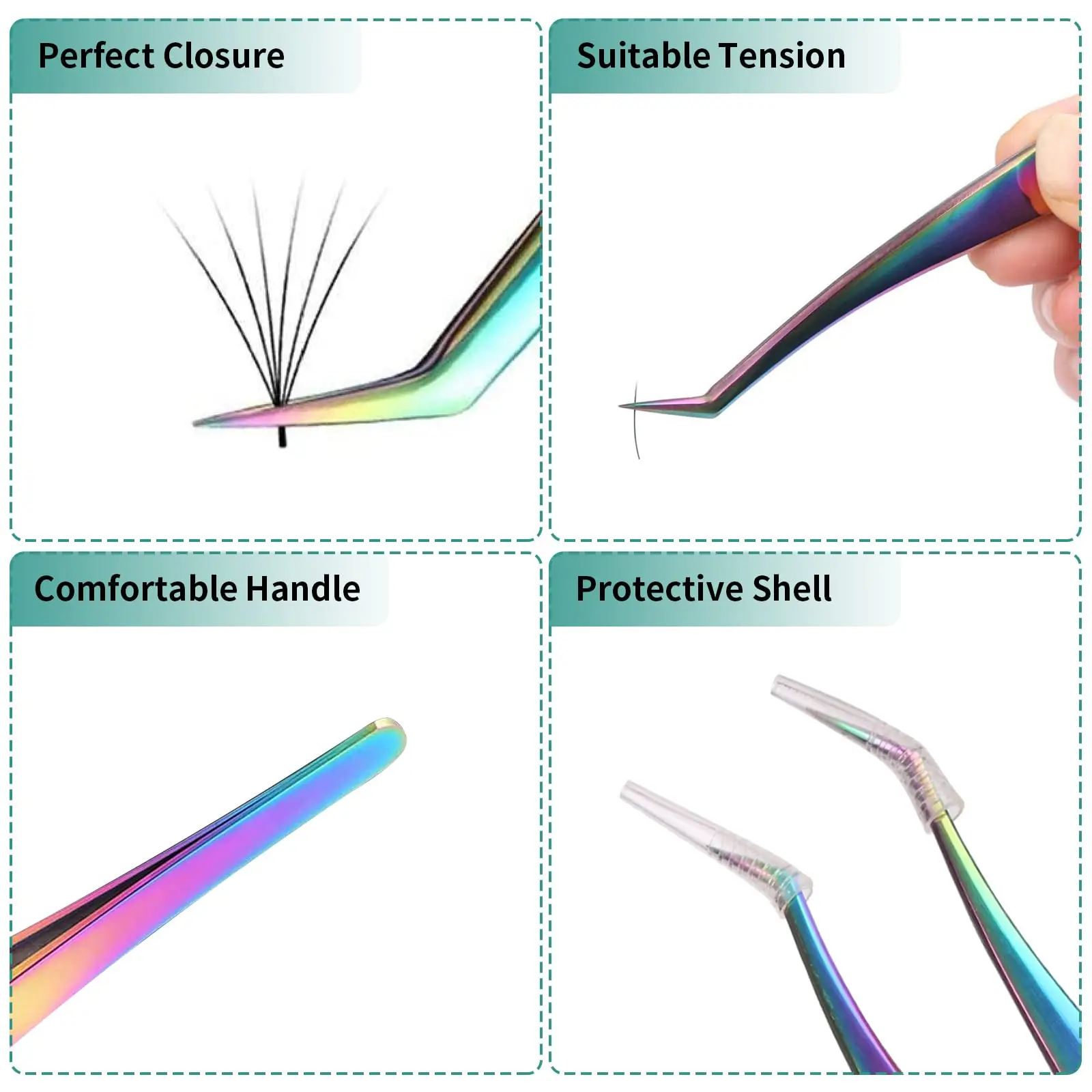 Professional 3D Volume Eyelash Extension Tweezers with Excellent Closure