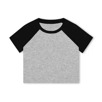 AOSSVIAO 2025 المرأة س الرقبة الضلع المحاصيل تي شيرت قصير الأكمام المحاصيل قمة الموضة المرقعة تيشيرت صيفي ﻿