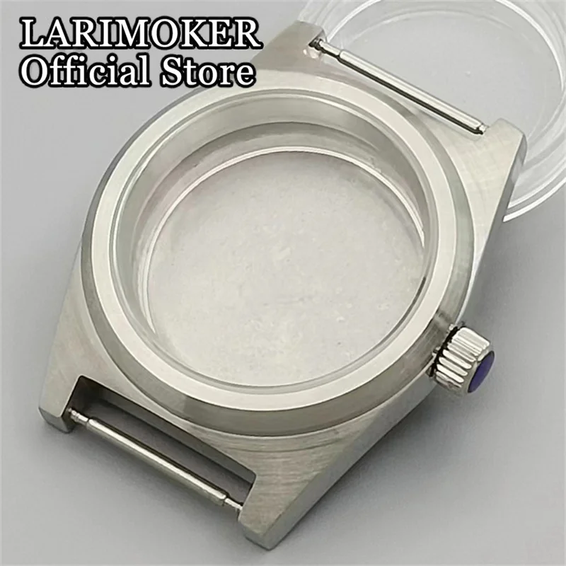 LARIMOKER 아치형 유리 평면 케이스, NH34 NH35 ETA2824 PT5000, Miyota 9015 Moveme, 38 mm