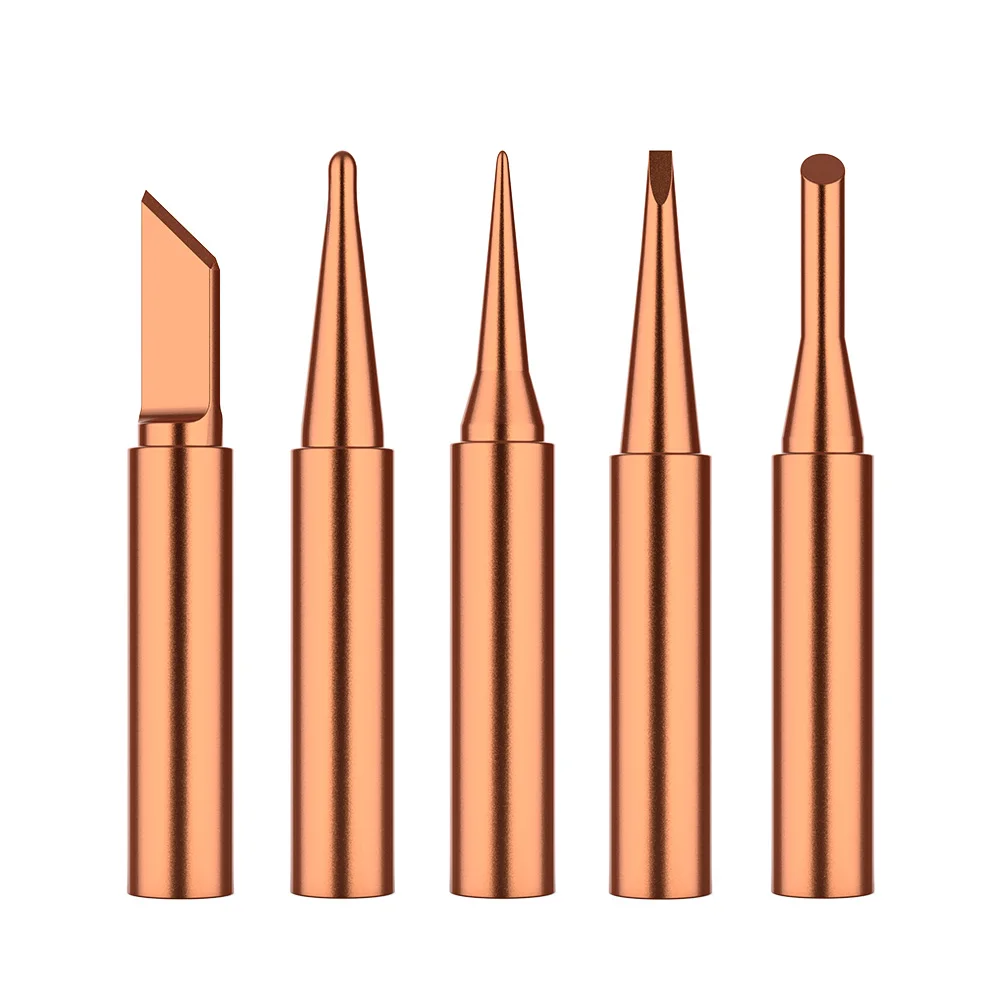 

5Pcs I+B+K+2.4D+3C soldering iron pure copper 900M soldering iron head set inside hot bare copper electric soldering iron tip