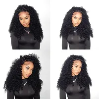 Demi-perruque cheveux humains vague profonde 3 en 1 demi-perruque cheveux humains sans couture retournement 250 densité vague d'eau cheveux humains cordon moitié 3
