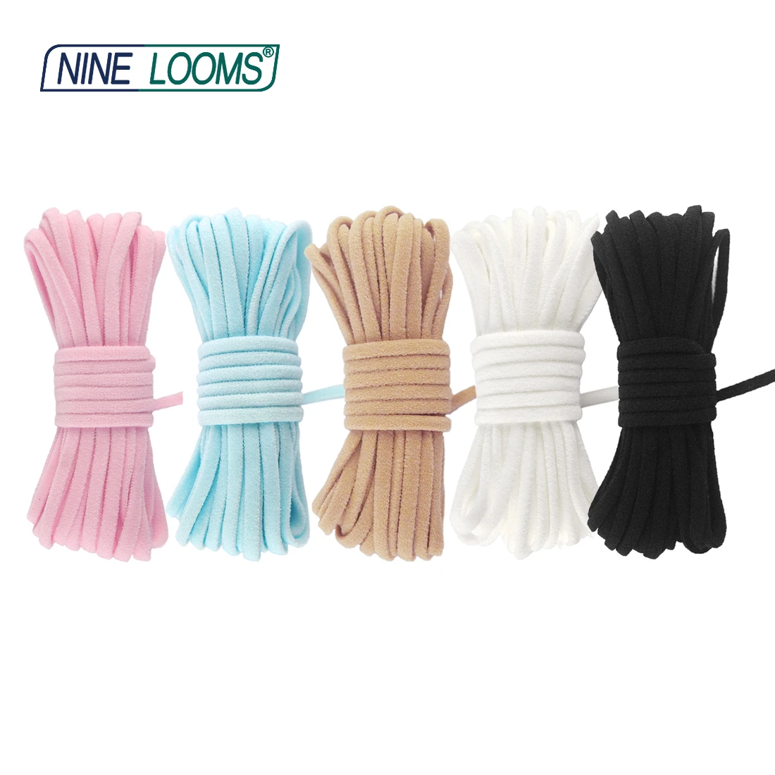 NINE LOOMS Skinny Tubular Elastics Cords Tube Rope 1/8" 3/16" 3mm 5mm Nylon Spandex Bands Ohrschlaufe Kleid Nähbesatz 2 5 10 Yard – Detail 10