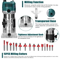 Woodworking Electric Trimmer Multifunctional Trimming Machine Wood Router Milling Engraving Slotting Machine Carving Router Tool 2