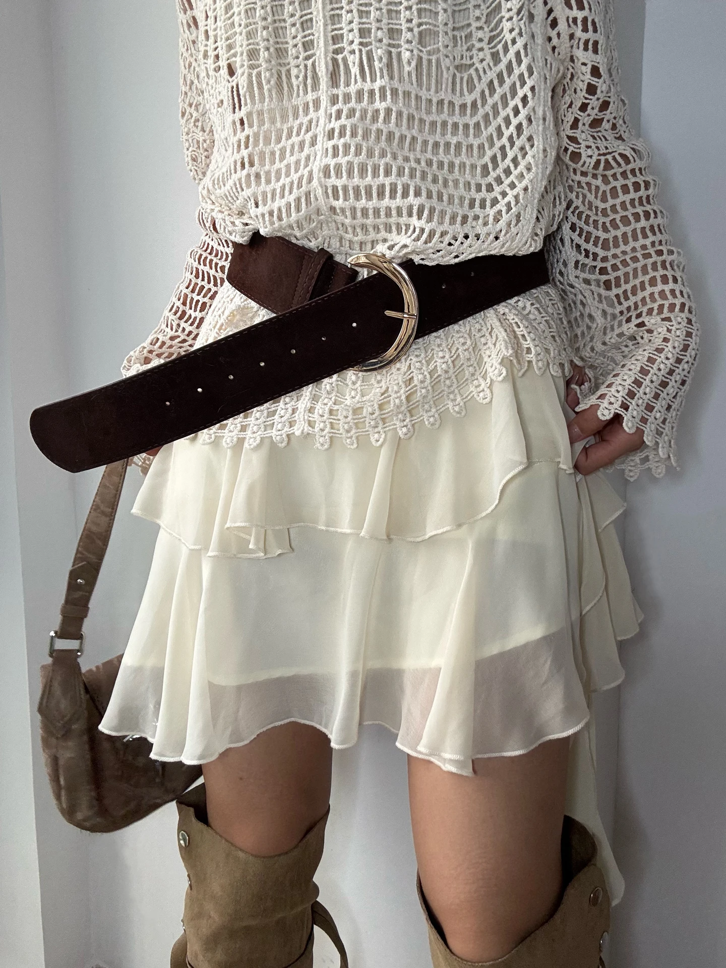 1 Stück breitkantiger Retro-Gürtel für Damen, Vintage-Design, einzigartiger Persönlichkeits-Ledergürtel, modische braune Dekoration, vielseitig f