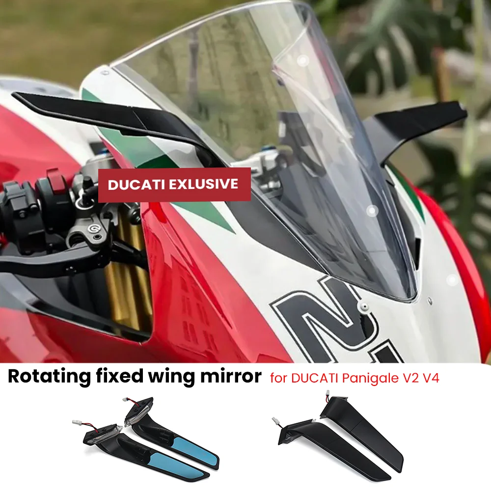 

Motorcycle for DUCATI Panigale V2 V4 2019-2024 new accessories with adjustable rotating fixed wing rearview mirror Motor Parts