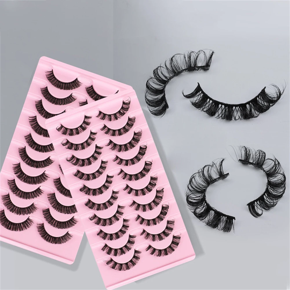 

10/5Pairs 3D Faux Mink Lashes Natural False Eyelashes Messy Eyelash Crisscross Wispy Fluffy Lashes Extension Makeup Tools