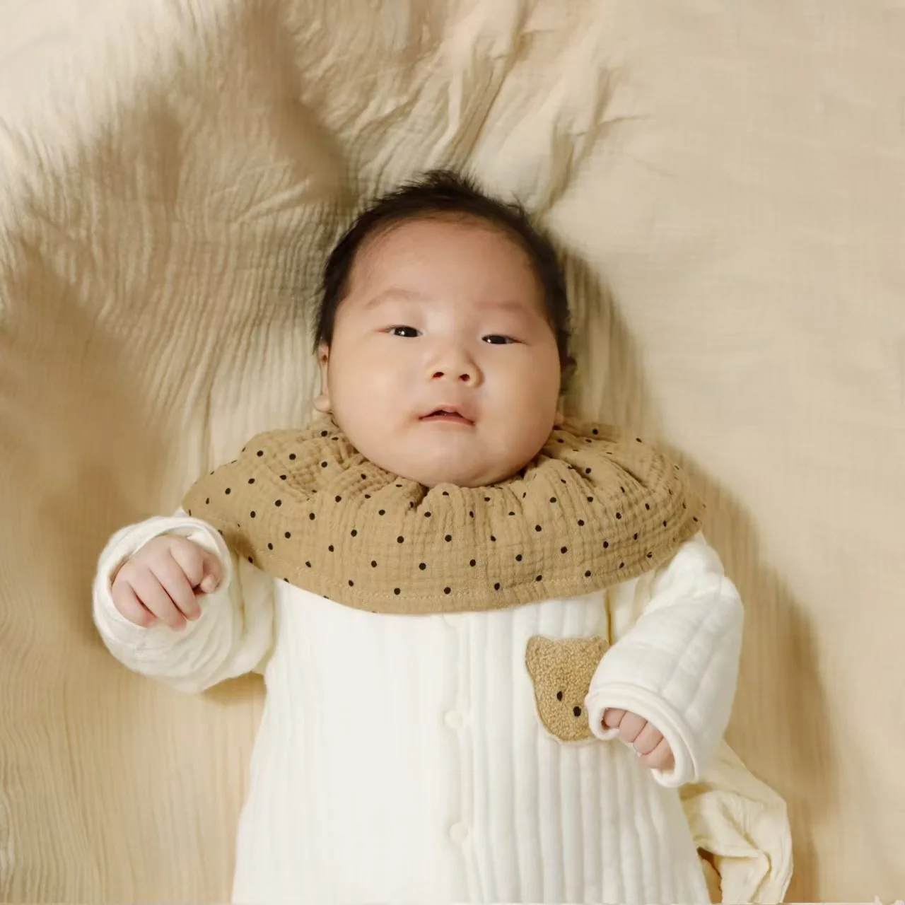 새로운 귀여운 Drawstring Bibs 면화 거즈 타액 수건 Burp Cloths Bandana Scarf for Boy Girl Soft Feeding Drool Bib
